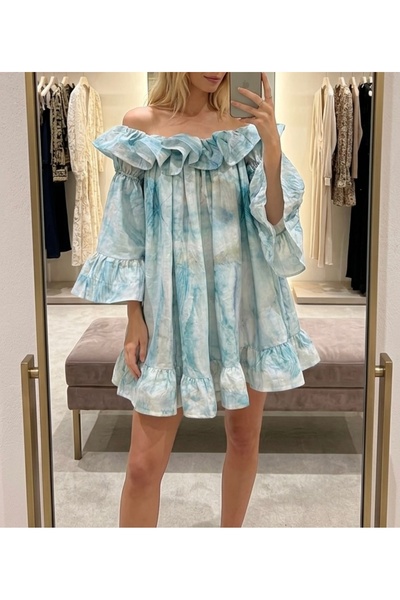 Feya Studio Feya Cotton and Linen Ruffle Dress
