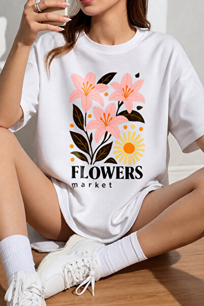 Velostra Women's Flower Market Printed Oversize Comfortable Daily Use Combed ...