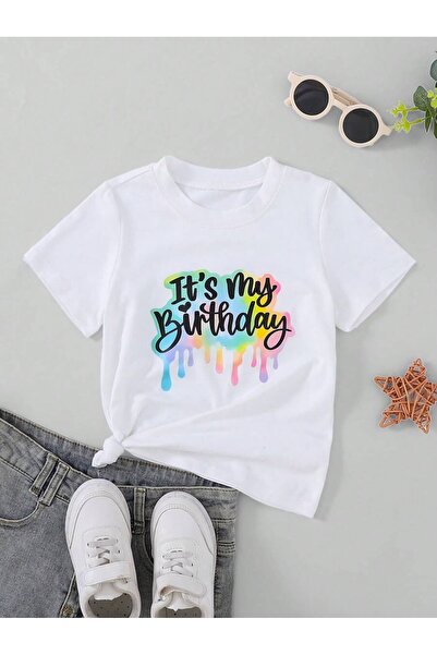 SVART WEAR Παιδικό και εφηβικό μπλουζάκι με στάμπα "It's My Birthday", 100% β...