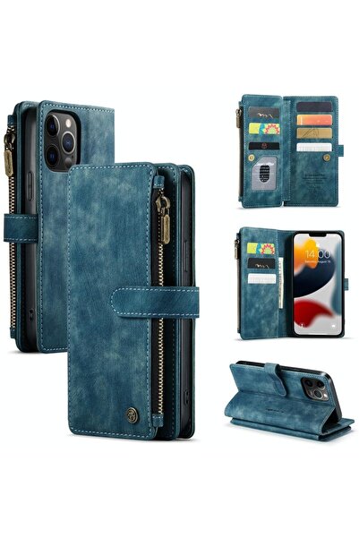 Caseme C30 Multifunctional Θήκη Πορτοφόλι Green Blue (Apple iPhone 12 Pro Max)