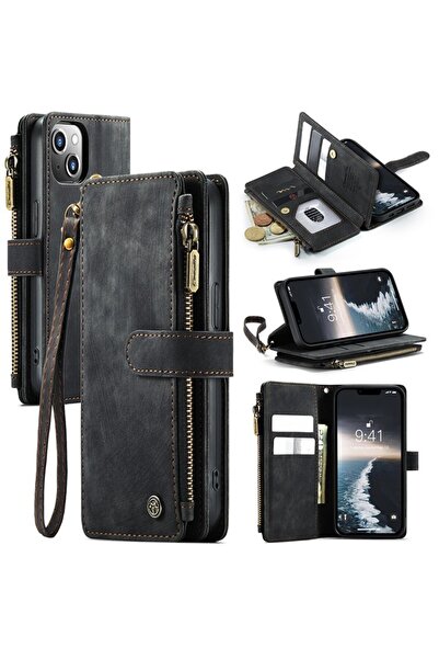 Caseme C30 Multifunctional θήκη Πορτοφόλι Black (Apple iPhone 15)
