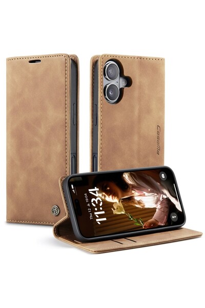Caseme 013 Retro Θήκη Βιβλίο Brown (Apple iPhone 17)