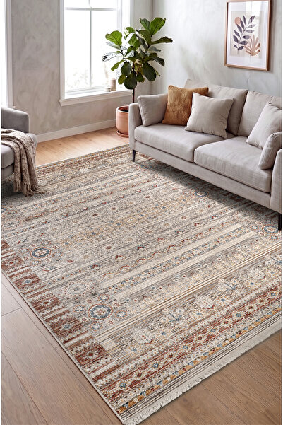 Retro Tile Ethnic Pattern Vintage Woven Living Room Rug