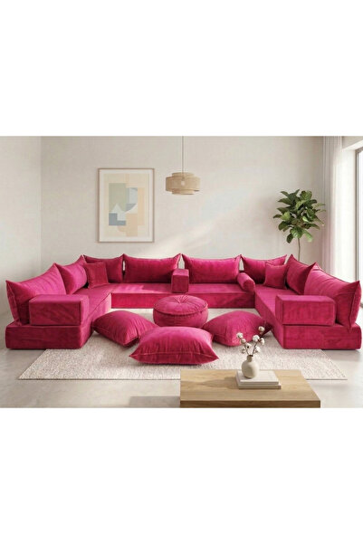 FEYZA DECOR HOME Premium Kadife Modern Şark Köşesi 21 Parça – 20 cm Süngerli ...