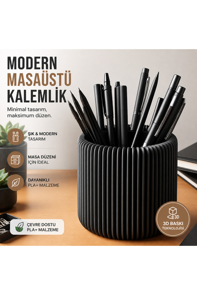 ATB Design Solutions Modern Minimal Kalemlik – Dekoratif Masaüstü Kalem Organ...