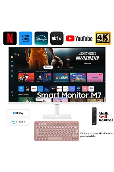 Samsung 32"inç 4K UHD HDR10 Smart Monitör-tv Akıllı Kumanda Sesli Kontrol İph...