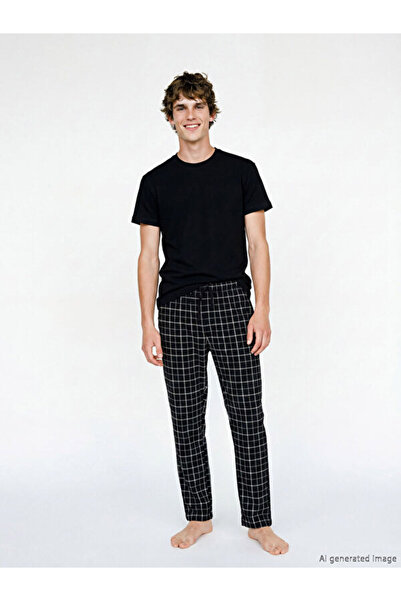 LC Waikiki I Standart Fit Checkered Embroidered Men's Pajama Bottoms from Fre...