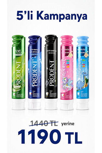 Prodent 5'li Set Günlük Diş Bakımı İçin Doğal Diş Macunu
