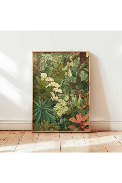 NinaStore Tropikal Orman Bitki Örtüsü Baskılı Sanat Eseri - Henri Rousseau Ye...