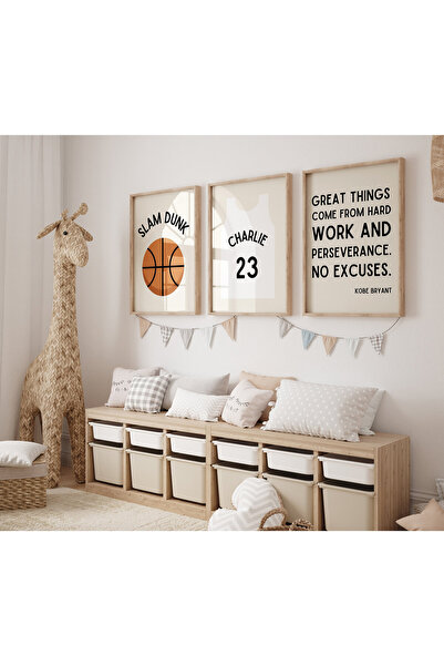 NinaStore baskı - Kişiselleştirilmiş İsim - Basketbol Posteri - Spor Temalı Ç...