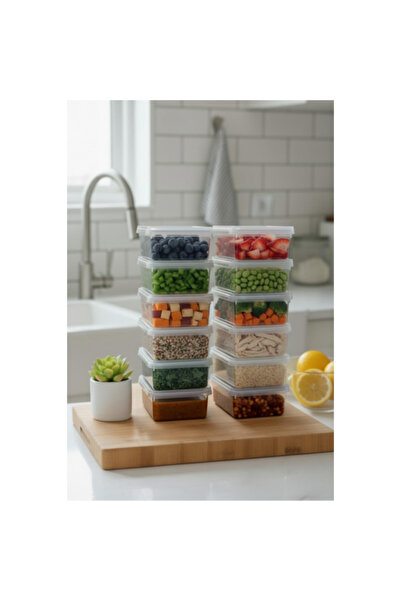 Hobibahçem 12-Piece Deep Storage Container with Lid Refrigerator Organizer 1....