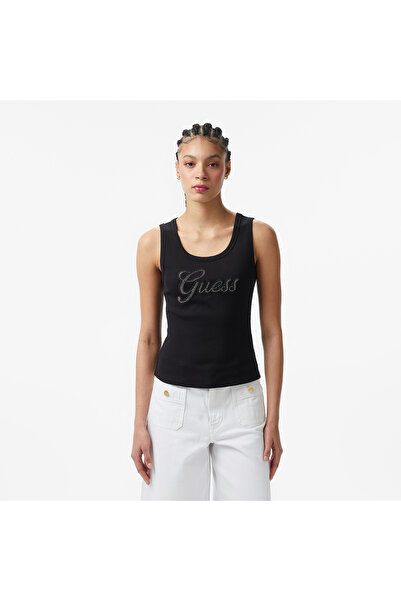 Guess Script Kadın Siyah T-Shirt
