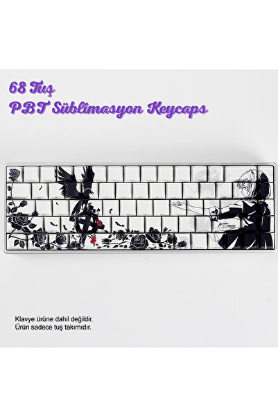 silabor Retro Mürekkep Tarzı PBT Keycaps Süblimasyon Klavye Tuş Takımı Modifi...