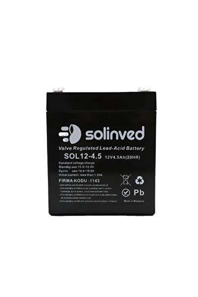 SOLİNVED 12V 4.5AH Kuru Tip Akü