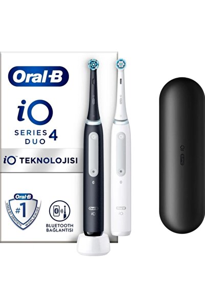 Oral-B iO 4 Şarjlı Diş Fırçası Seti 2'li - Mat Siyah / Beyaz
