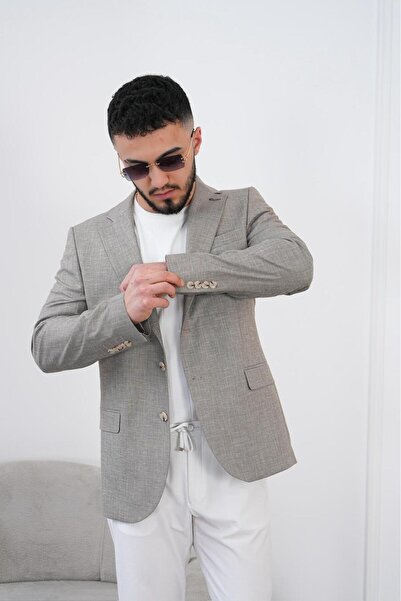 Dupont Men's Linen Blazer Jacket Slim Fit Summer Breathable