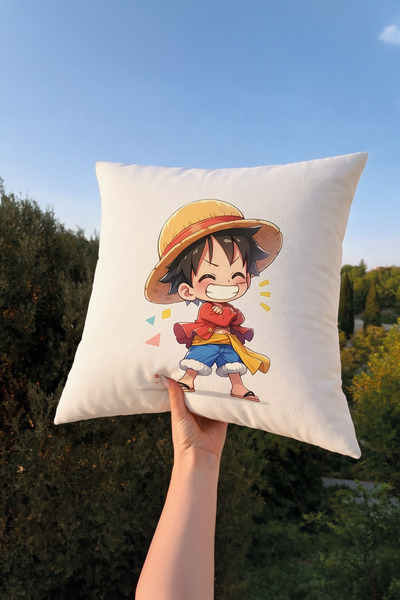 Charmbi Luffy One Piece igra anime tematska navlaka za jastuk – 43x43 dekorat...