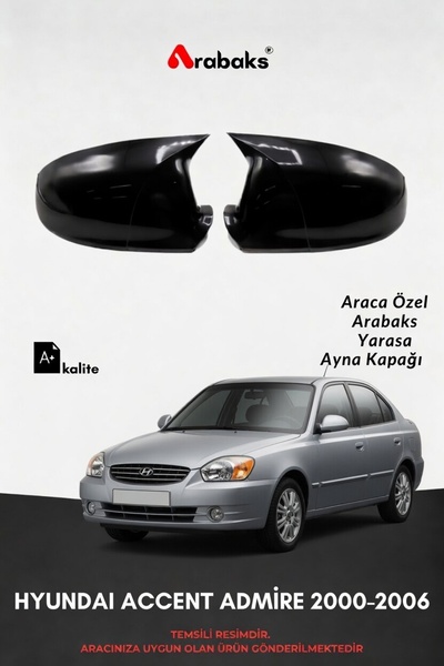 Arabaks HYUNDAI ACCENT ADMİRE 2000-2006 Yarasa Ayna Kapağı 2'li Takım (BATMAN...
