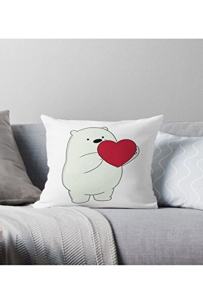 KADOREX DESIGN Cute Teddy Bear Heart Throw Pillow Cover – Modern Minimalist D...
