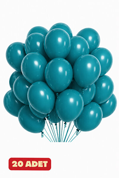 Baloncu Nene 20 Adet Turkuaz Balon | Petrol Yeşili Balon | Pastel Balon | Par...