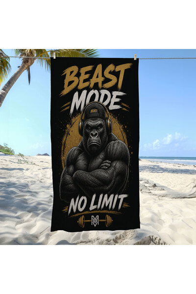 Piloji منشفة شاطئ مطبوعة رقميًا من Beast Mode – منشفة بحر كبيرة الحجم بتصميم ...