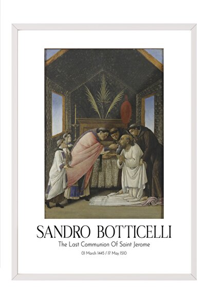 Postifull Sandro Botičeli - Poslednja pričest Svetog Jeronima, slika u belom ...