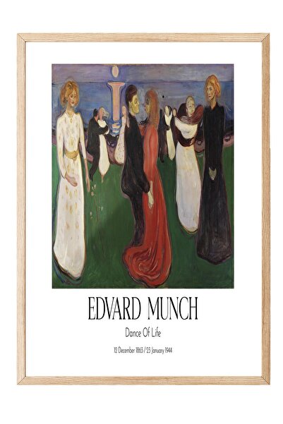 Postifull Edvard Munch - Ples života, slika u drvenom okviru, umetnička serij...