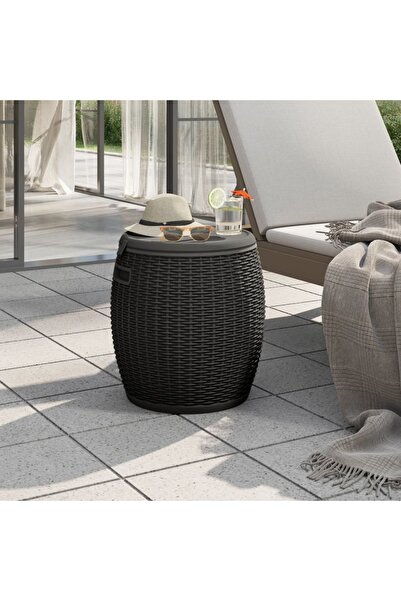 vidaxl Cutie depozitare de gradina 4 in 1, negru, polipropilena