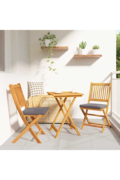 vidaxl Set Bistro de Gradina 3 pcs Maro Lemn Solid de Acacia