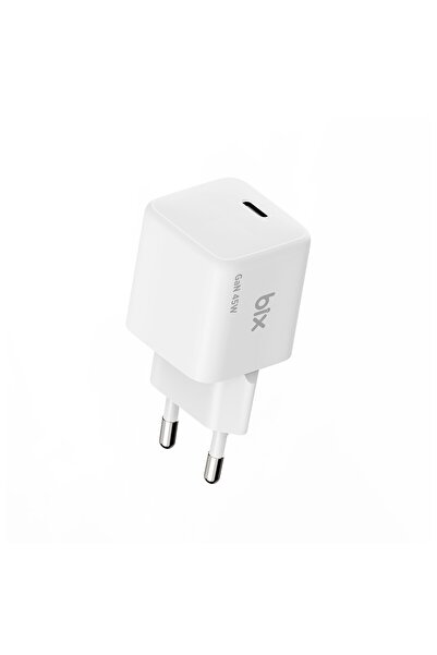 Bix BX1P46G 45W GaN Kompakt Şarj Aleti Type-C PPS/AVS Destekli Hızlı Şarj Cih...
