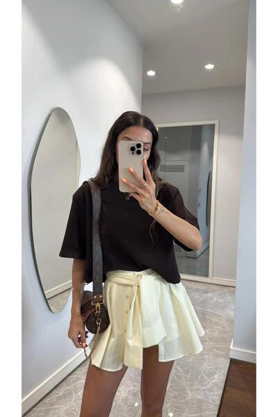 neslihansarıca Skirt Shorts Skirt Shirt Detail Tie-Up Skirt