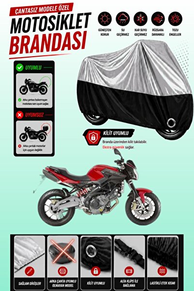 Cemku Twin غطاء محرك متوافق مع Aprilia Shiver 900 باللون الرمادي من الأعلى وا...