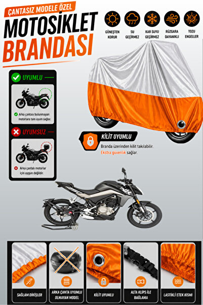 Cemku Twin غطاء محرك متوافق مع CFmoto 250NK باللون الرمادي من الأعلى والبرتقا...