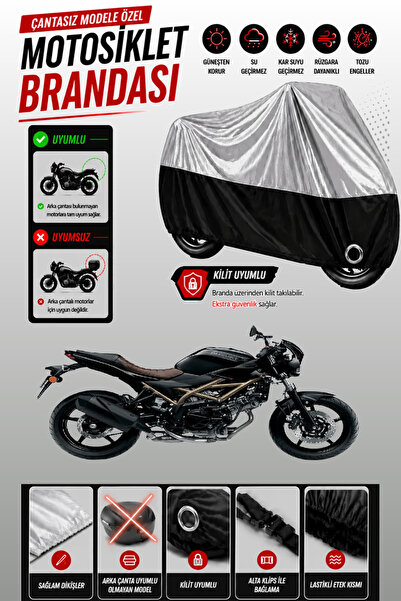 Cemku Twin غطاء محرك متوافق مع سوزوكي SV650X باللون الرمادي من الأعلى والأسود...