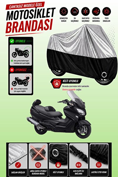 Cemku Twin Top Gray - Bottom Black Suzuki Burgman an 650 Abs Compatible Engin...
