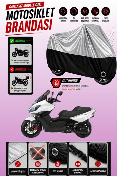 Cemku Twin غطاء محرك متوافق مع Kymco Xciting 500i R باللون الرمادي من الأعلى ...