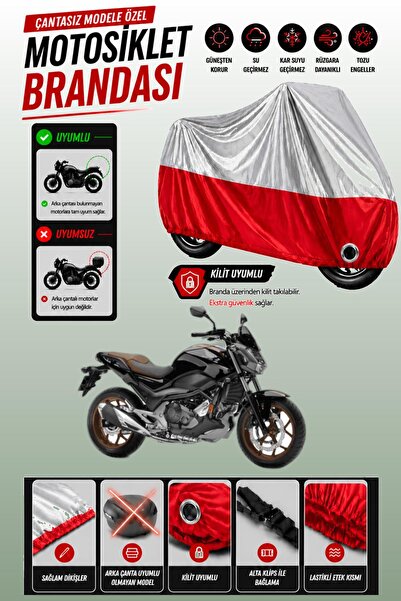 Cemku Twin غطاء محرك متوافق مع هوندا NC 750 S باللون الرمادي من الأعلى والأحم...