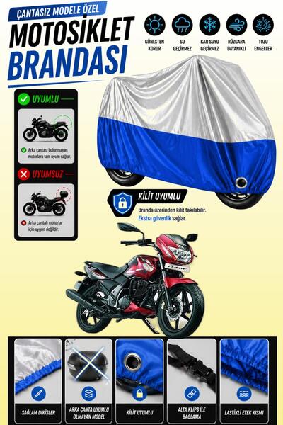 Cemku Twin Top Gray - Bottom Blue Tvs Flame Compatible Engine Cover, Rear Bag...