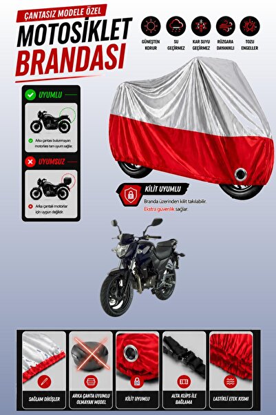 Cemku Twin غطاء محرك متوافق مع SYM Wolf 125 باللون الرمادي من الأعلى والأحمر ...
