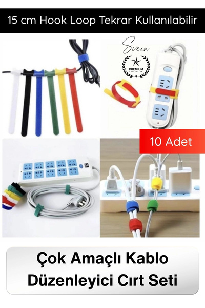 Svein #Düzenleyici Organizer Naylon Siyah Çok Amaçlı Kablo Düzenleyici Cırt C...