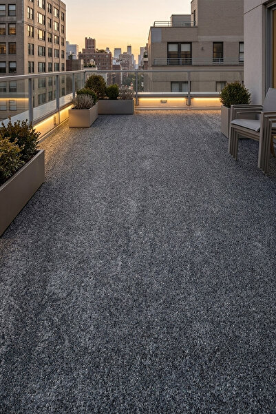VİTALİHOME Grass Dekoratif Suni Çim Halı Balkon Bahçe Teras İç Dış Mekan Gri ...