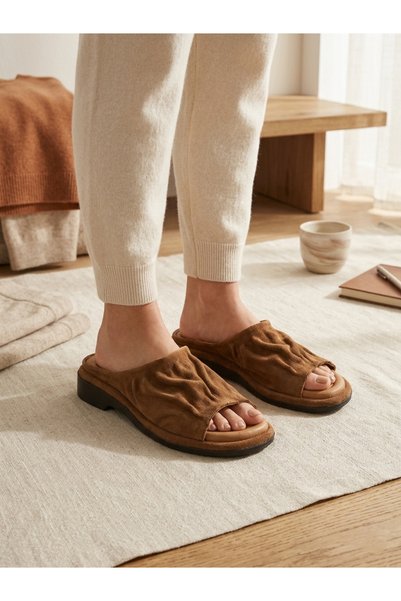 MARCO ROCCO Genuine Leather Suede Women's Slippers