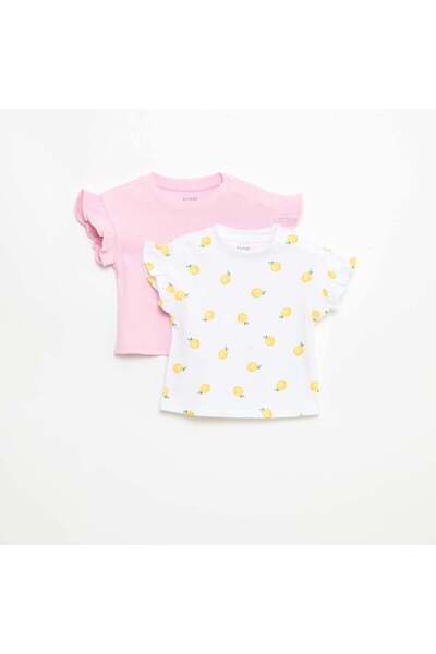 KIABI 2-Pack Short-Sleeve Cotton Jersey T-Shirts White