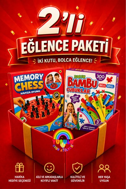 YUPULU 2'li Set Memory Chess Hafıza Oyunu - Bambu Çubukları Neşeli Çubuklar 3...