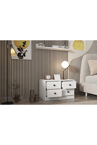 nettrends.net the new trend of shopping 4 Çekmeceli Komodin - Beyaz Modern Ya...