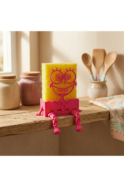 Dekor atolyem Spongebob - Countertop Kitchen Sponge Holder and Soap Dispenser Organizer Sink Side Organizer
