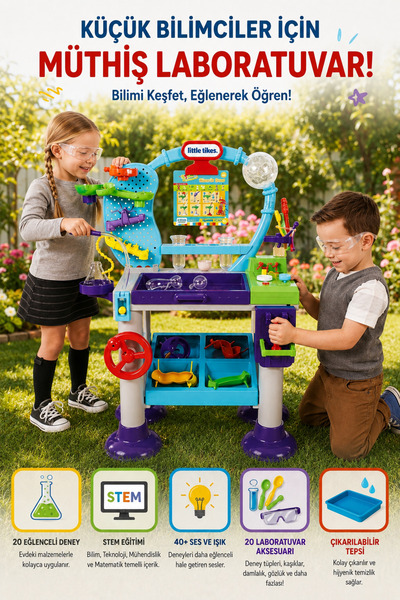 OpenCity Little Tikes Müthiş Laboratuvar STEM Eğitici Deney Seti Sesli Işıklı...