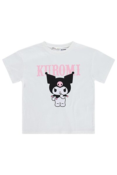 kuromi 6-9 Yaş Tişört - Kırık Beyaz