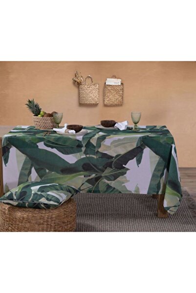 Nef Nef Homeware NEF-NEF Τροπικάνα Πράσινο Βαμβακερό Τραπεζομάντιλο 140x140