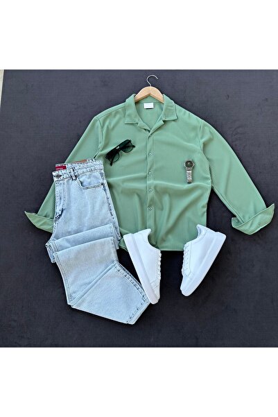MODA Corduroy Regular Fit Men's Long Sleeve Shirt Baggy Jeans Trousers
